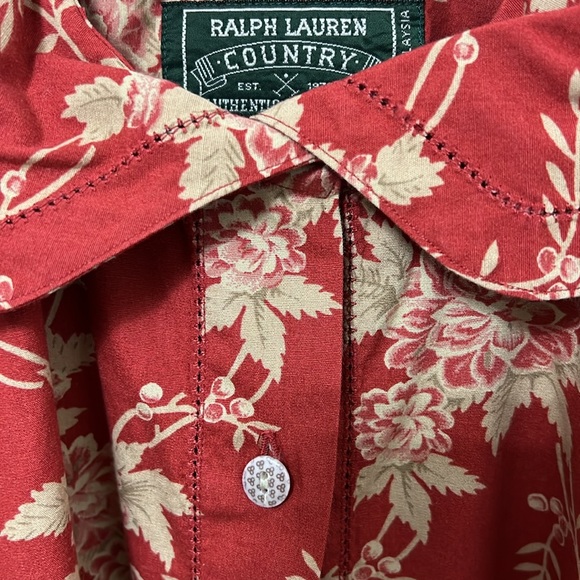 NEW Vintage Ralph Lauren Country 1980s 90s Cotton Allover Floral Print Blouse 10 - Picture 3 of 13